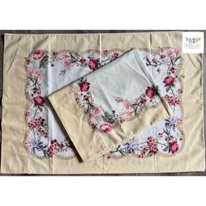 Vintage Border floral‎ set of pillowcases, Springs